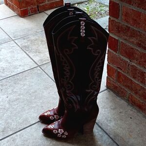 Steve Madden knee high cowgirl boots